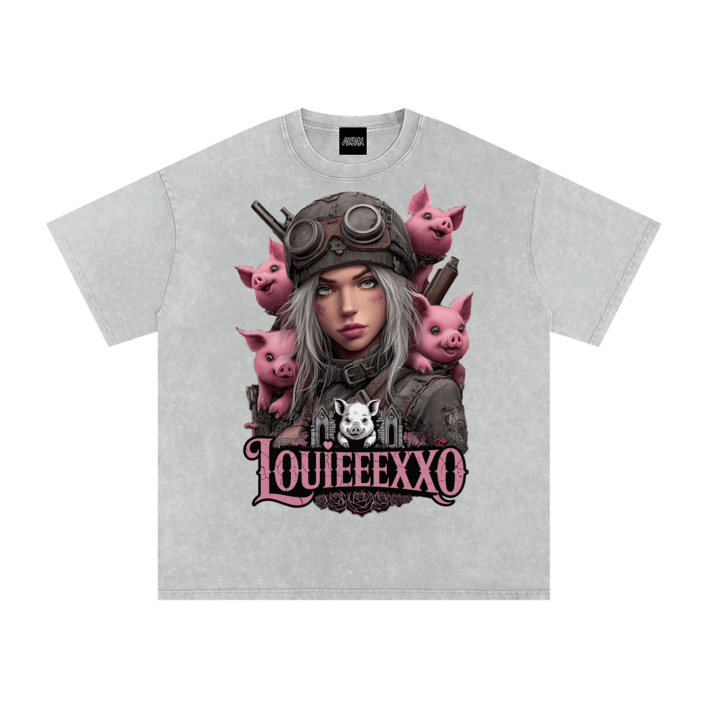 Louieeexxo Snow Washed Oversized Cotton T-Shirt