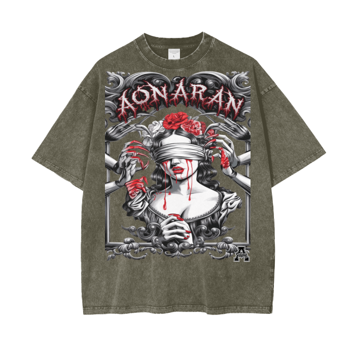 Aonaran Graphic Acid Wash Oversize T-Shirt