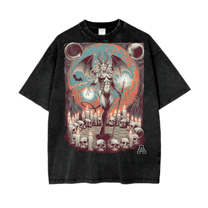 Aonaran Graphic Acid Wash Oversize T-Shirt