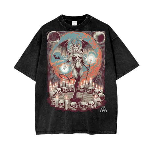 Aonaran Graphic Acid Wash Oversize T-Shirt