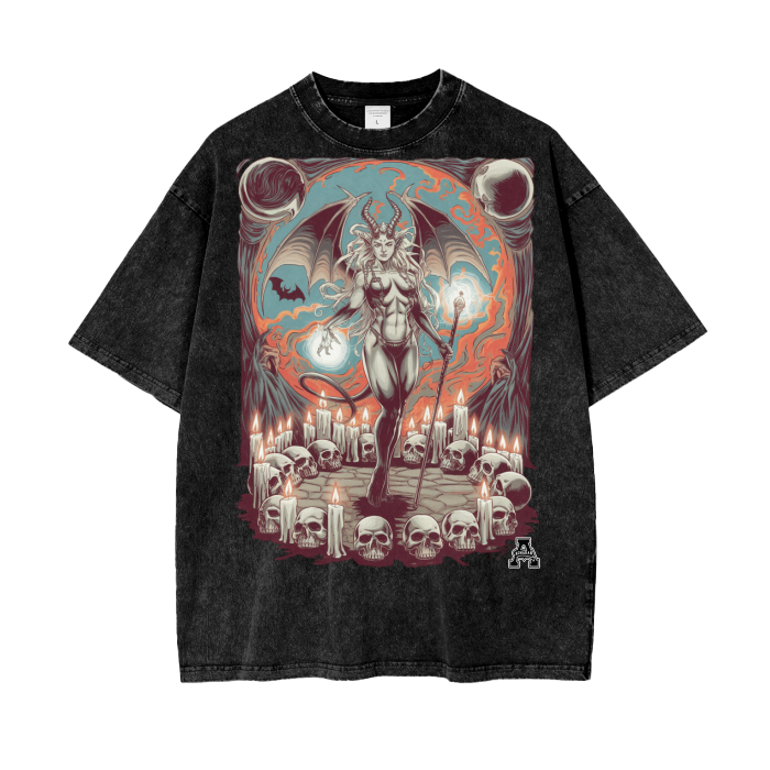 Aonaran Graphic Acid Wash Oversize T-Shirt