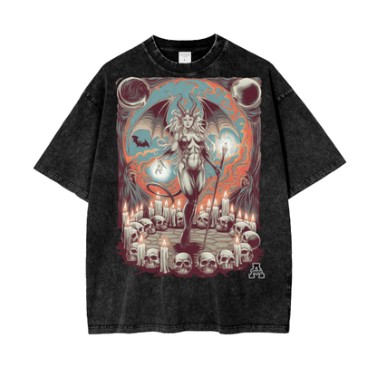 Aonaran Graphic Acid Wash Oversize T-Shirt