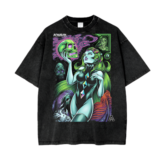 Aonaran Graphic Acid Wash Oversize T-Shirt