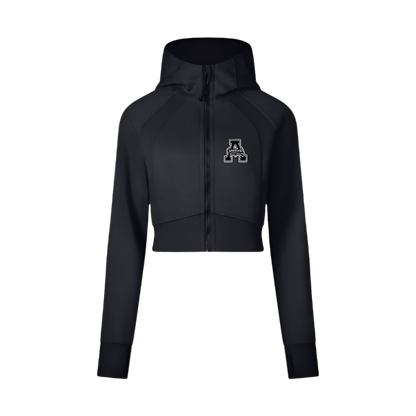 Aonaran Womens Cropped Zip-Through Hoodie