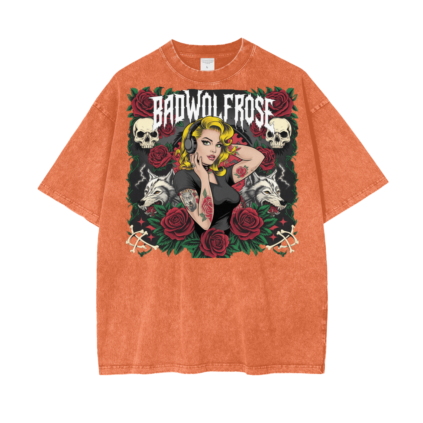 BadWolfRose Oversize Snow Washed T-Shirt
