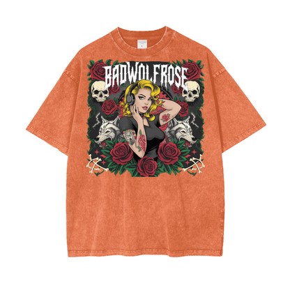 BadWolfRose Oversize Snow Washed T-Shirt
