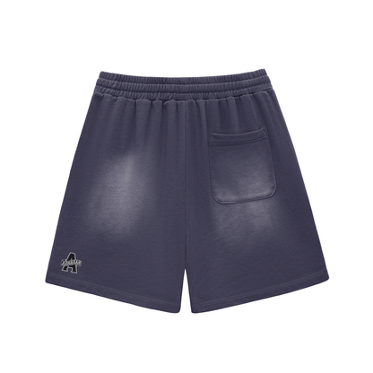 Aonaran 1 OFF Sun Fade Raw Edge Cotton Shorts