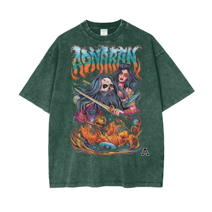 Aonaran Graphic Acid Wash Oversize T-Shirt