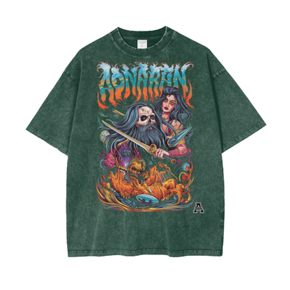 Aonaran Graphic Acid Wash Oversize T-Shirt
