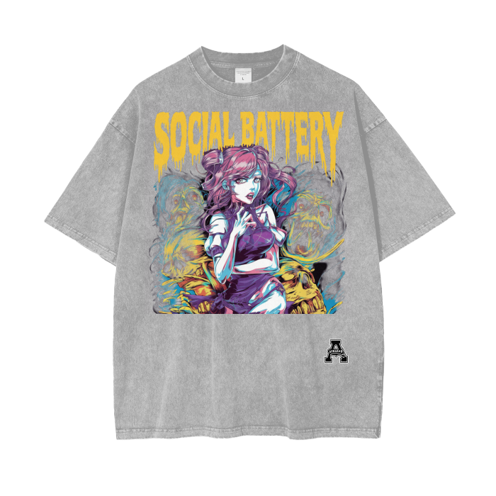 Aonaran Graphic Acid Wash Oversize T-Shirt