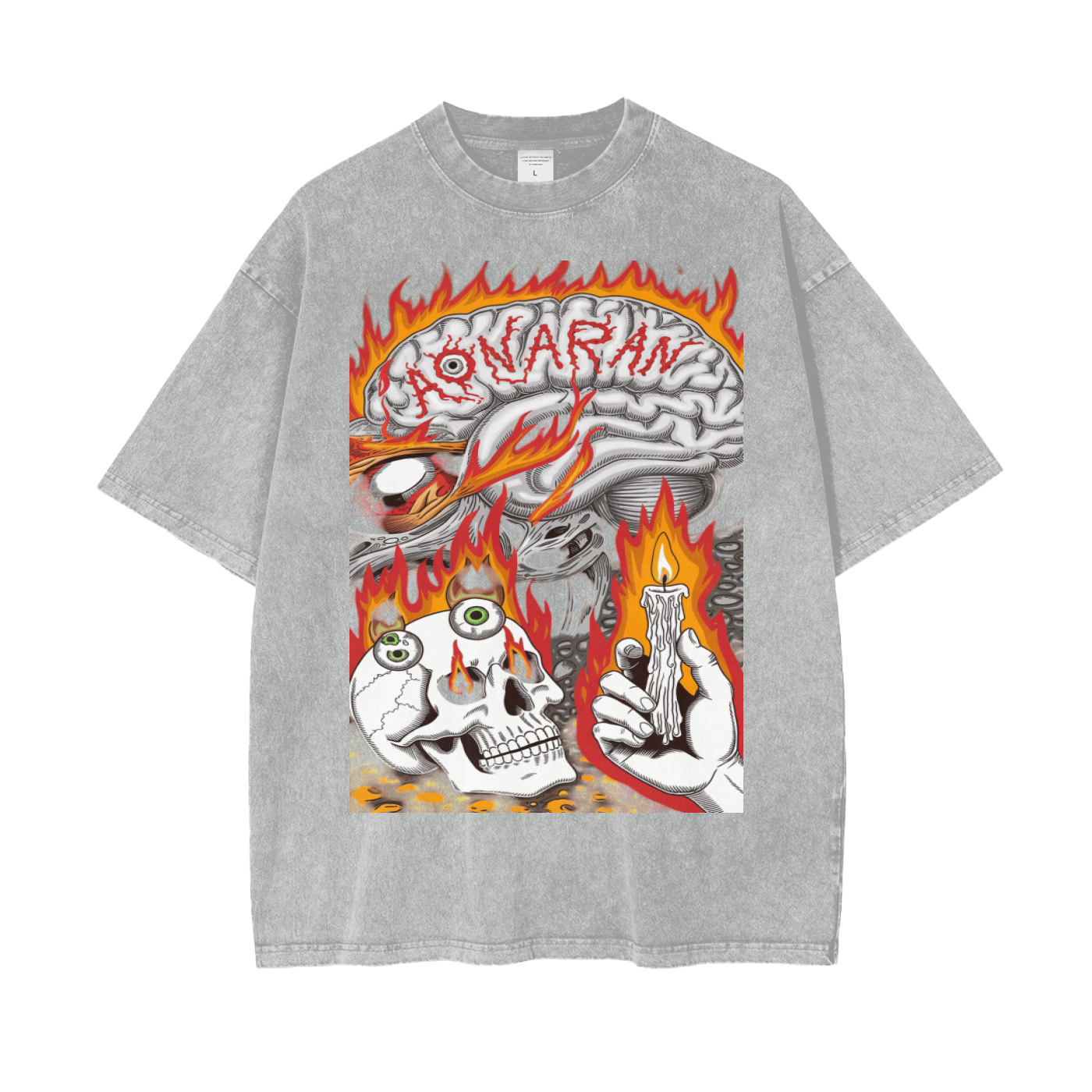 Aonaran Graphic Acid Wash Oversize T-Shirt