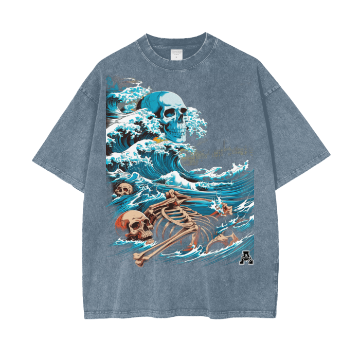 Aonaran Graphic Acid Wash Oversize T-Shirt