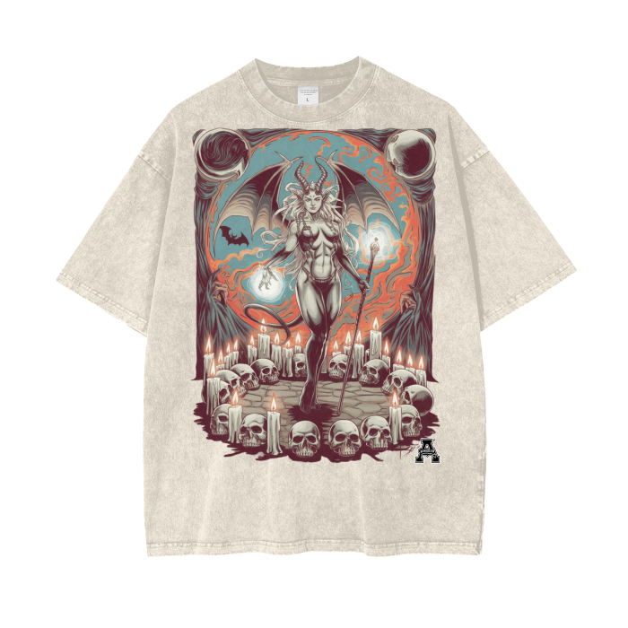 Aonaran Graphic Acid Wash Oversize T-Shirt