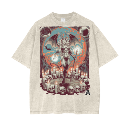 Aonaran Graphic Acid Wash Oversize T-Shirt