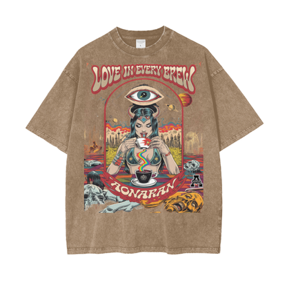 Aonaran Graphic Acid Wash Oversize T-Shirt