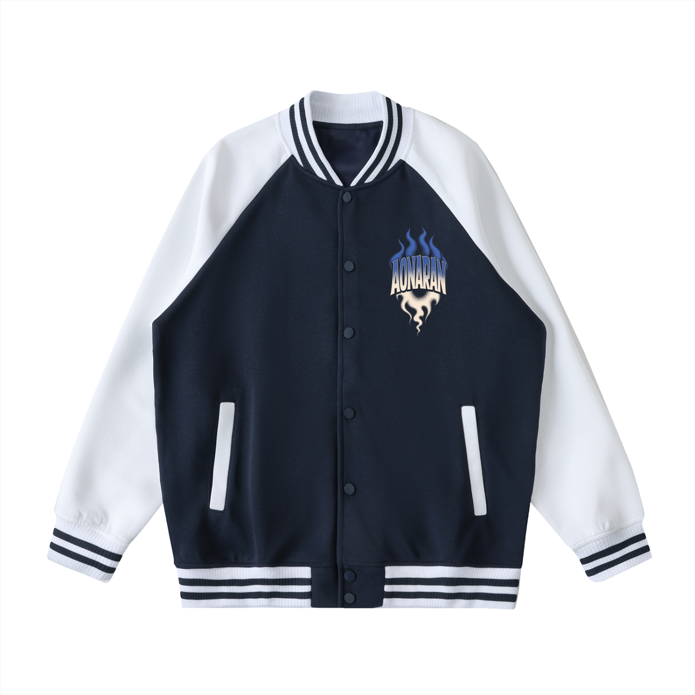 Aonaran Varsity Two Tone Raglan Sleeve Varsity Jacket