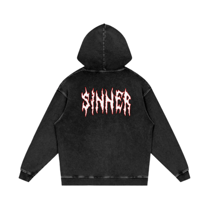 Cold World Acid Wash Oversize Hoodie