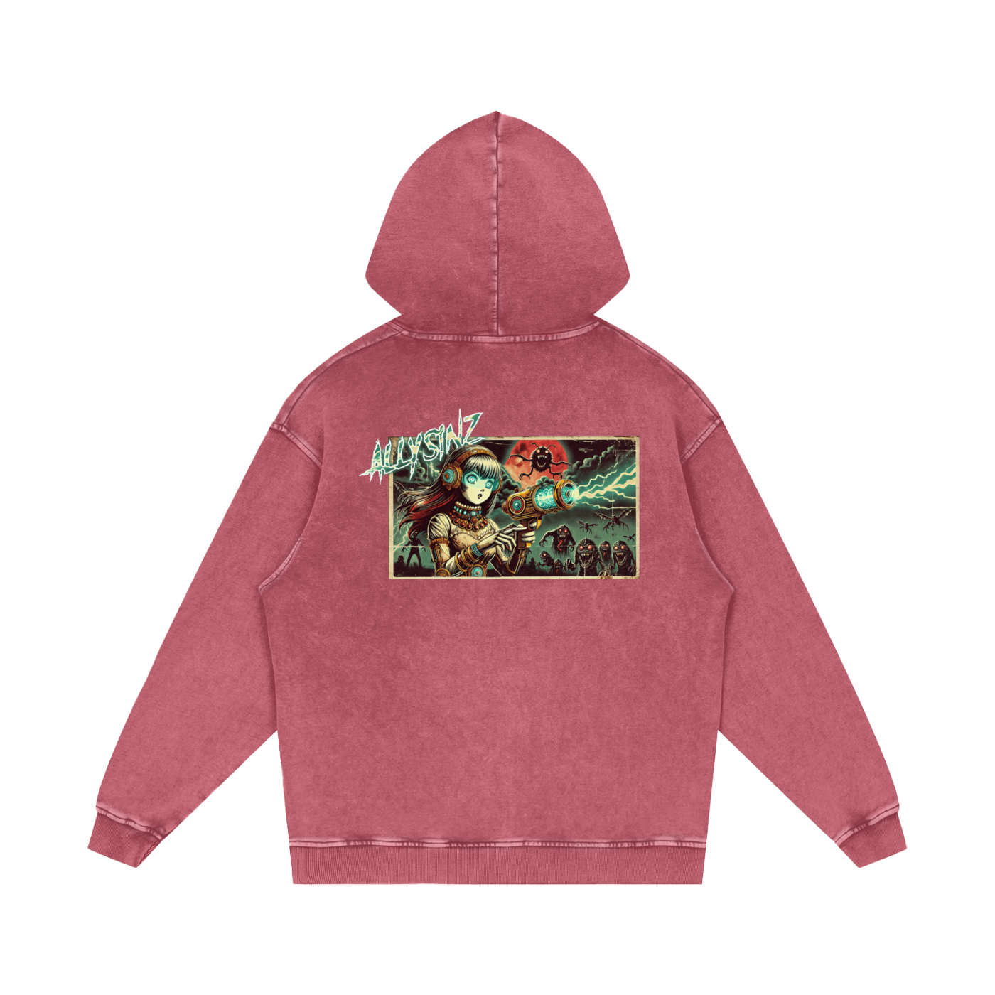 Allysinz Acid Wash Oversize Hoodie