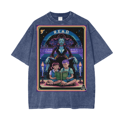 Aonaran Graphic Acid Wash Oversize T-Shirt