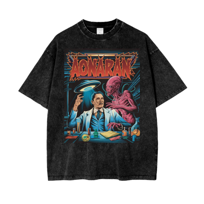Aonaran Graphic Acid Wash Oversize T-Shirt