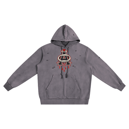 Aonaran DMS Heavyweight Pure Cotton Hand-Frayed Monkey Washed Hoodie