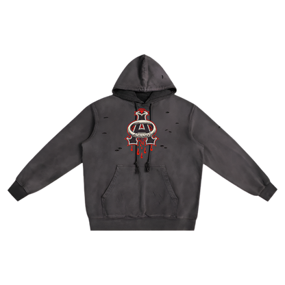 Aonaran DMS Heavyweight Pure Cotton Hand-Frayed Monkey Washed Hoodie