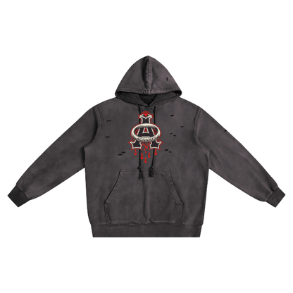 Aonaran DMS Heavyweight Pure Cotton Hand-Frayed Monkey Washed Hoodie