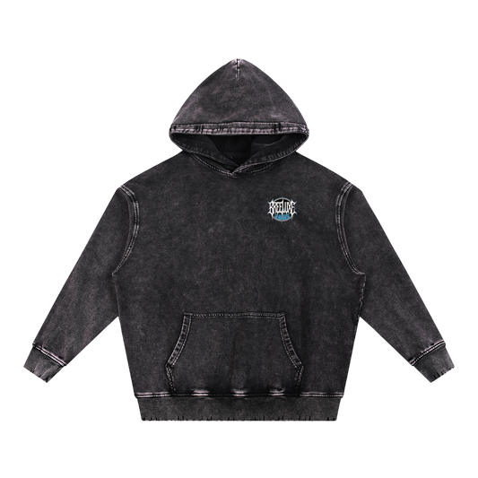 BreeLuxe Season 2 Snow Wash Hand-Frayed Heavyweight  Hoodie