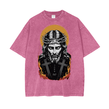 Jesus is King Oversize Snow Washed T-Shirt
