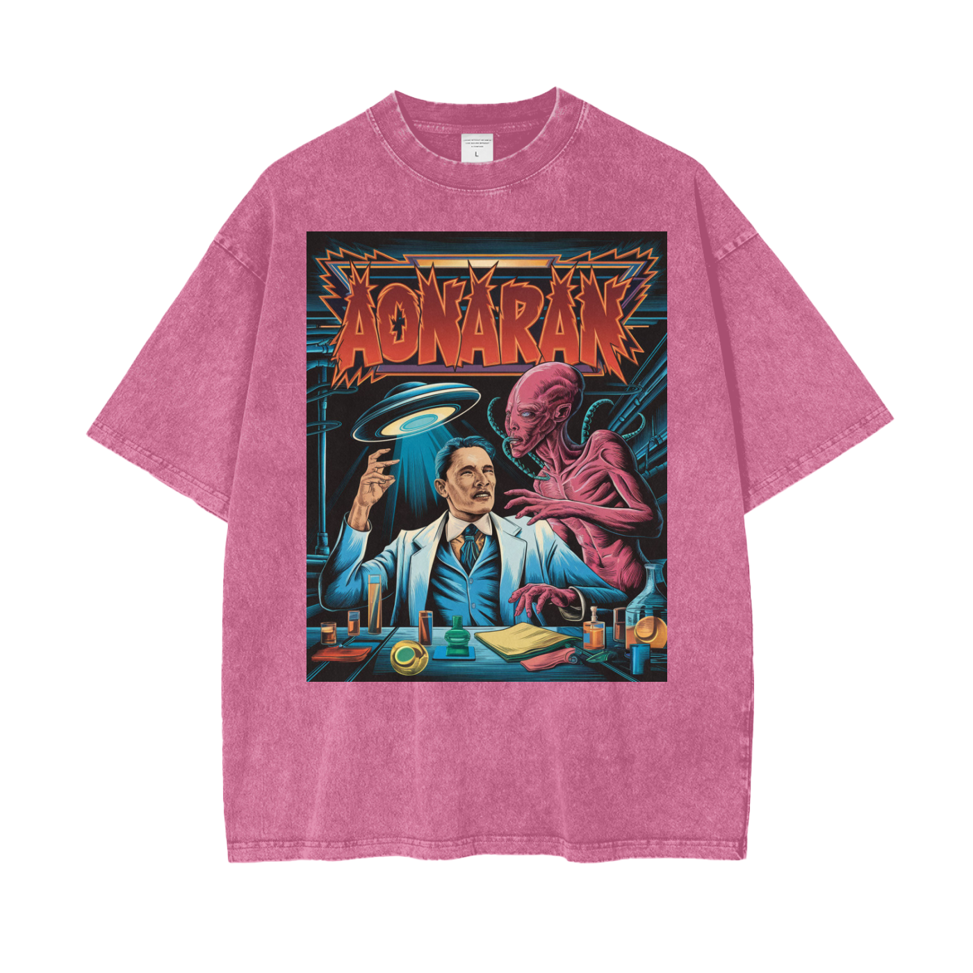 Aonaran Graphic Acid Wash Oversize T-Shirt
