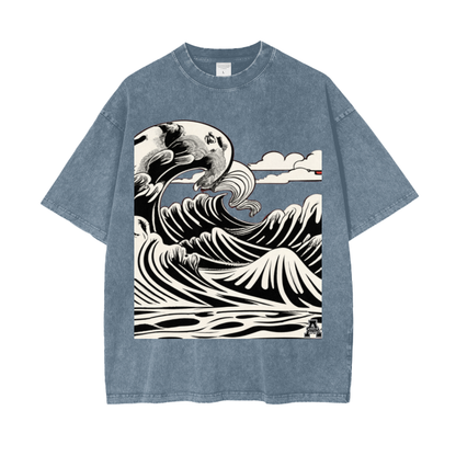 Aonaran Graphic Acid Wash Oversize T-Shirt