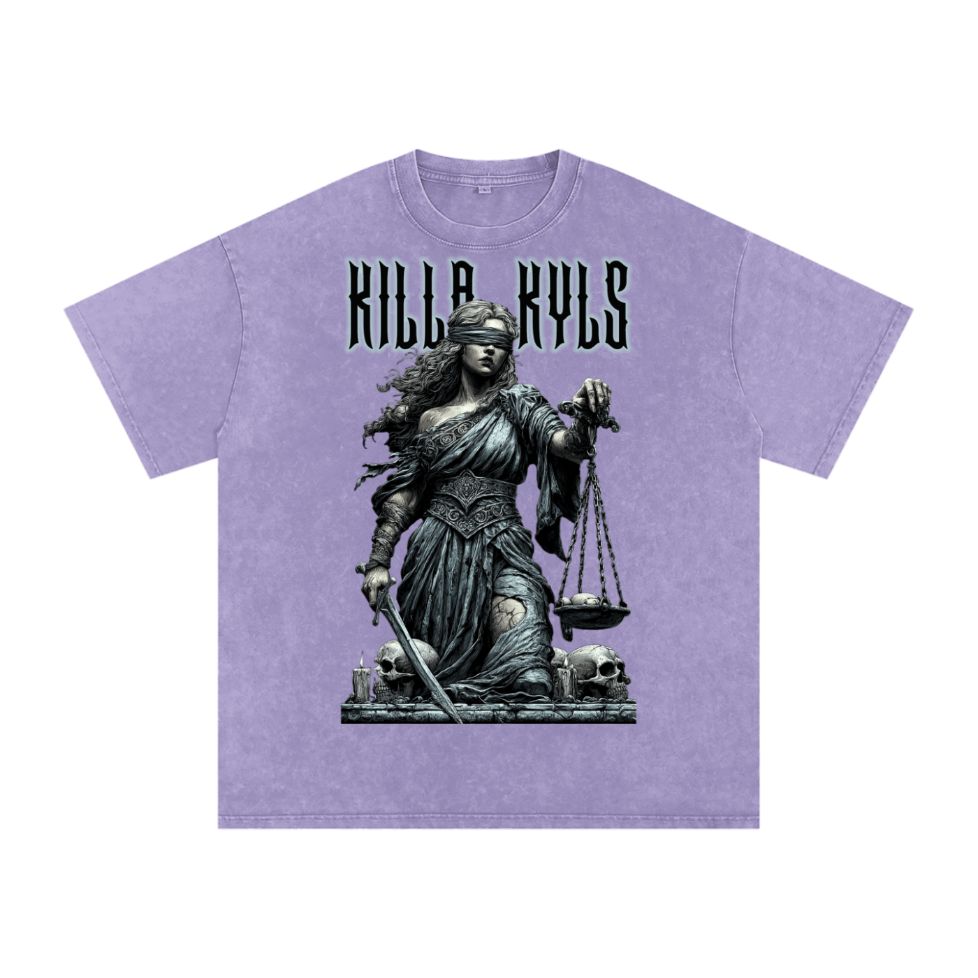 killakyls Snow Washed Oversized Cotton T-Shirt