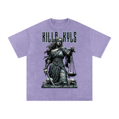 killakyls Snow Washed Oversized Cotton T-Shirt
