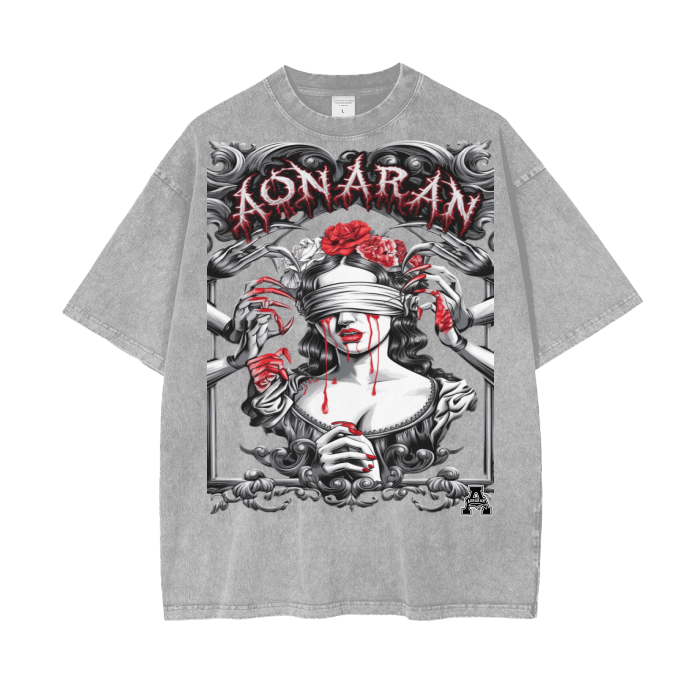 Aonaran Graphic Acid Wash Oversize T-Shirt