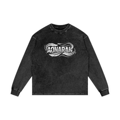 Aonaran Elementals Acid Wash Oversize Long Sleeve T-Shirt
