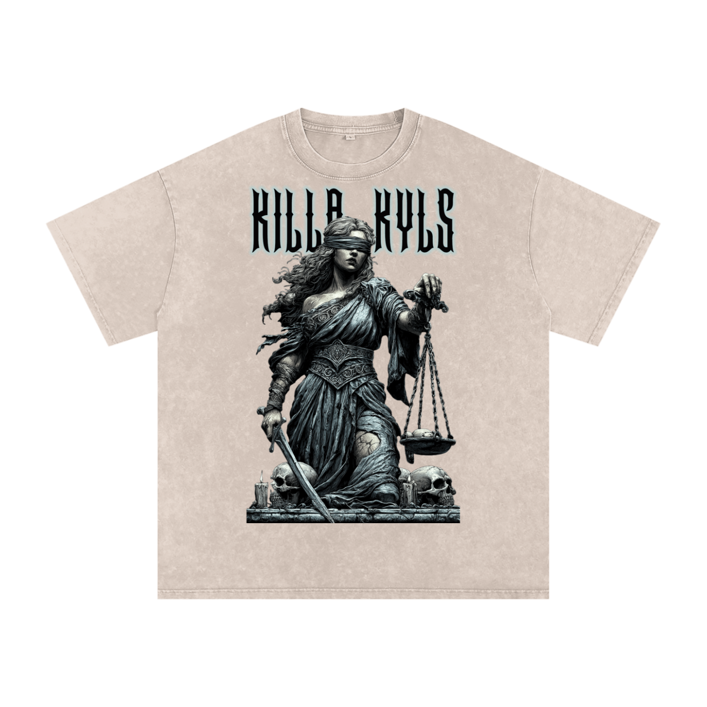 killakyls Snow Washed Oversized Cotton T-Shirt