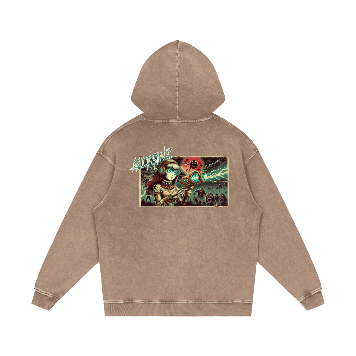 Allysinz Acid Wash Oversize Hoodie