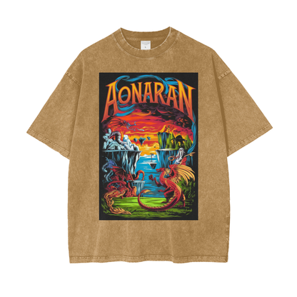 Aonaran Graphic Acid Wash Oversize T-Shirt