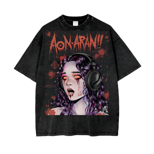 Aonaran Graphic Acid Wash Oversize T-Shirt