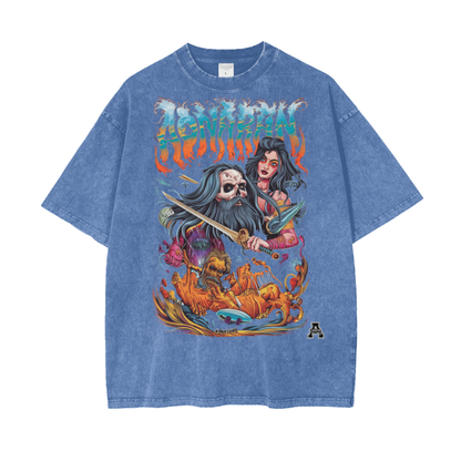 Aonaran Graphic Acid Wash Oversize T-Shirt