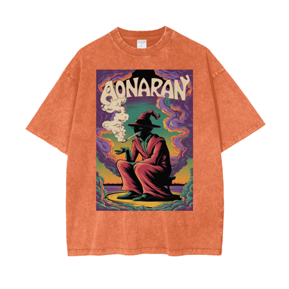 Aonaran Graphic Acid Wash Oversize T-Shirt