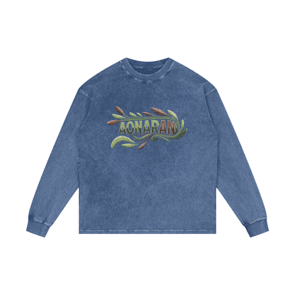 Aonaran Elementals Acid Wash Oversize Long Sleeve T-Shirt