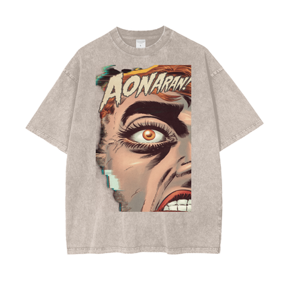 Aonaran Graphic Acid Wash Oversize T-Shirt