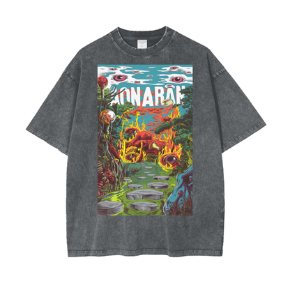 Aonaran Graphic Acid Wash Oversize T-Shirt