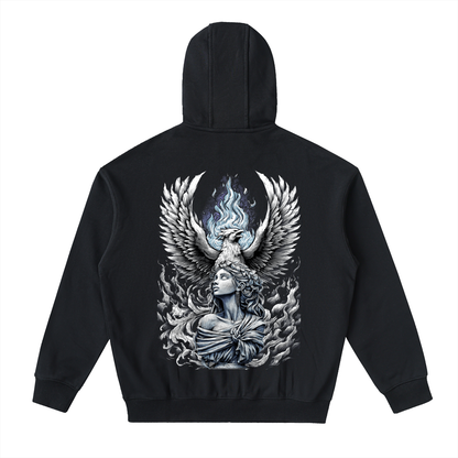 Aonaran Angelic Frost Drop-Shoulder Zip Up Hoodie