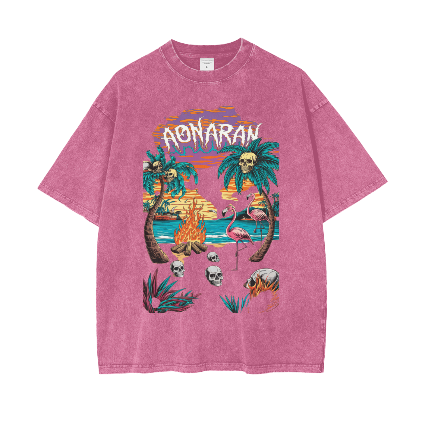 Aonaran Graphic Acid Wash Oversize T-Shirt