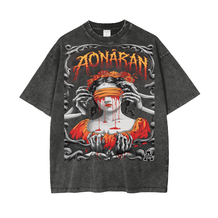 Aonaran Graphic Acid Wash Oversize T-Shirt