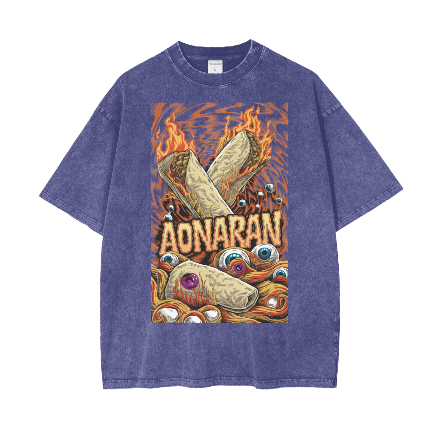 Aonaran Graphic Acid Wash Oversize T-Shirt