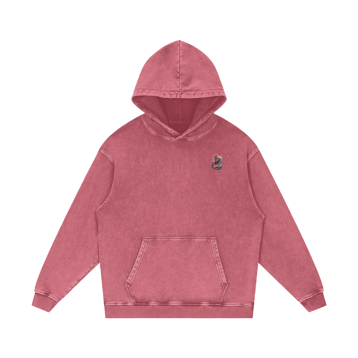Dimple Acid Wash Oversize Hoodie