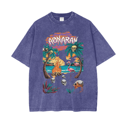 Aonaran Graphic Acid Wash Oversize T-Shirt